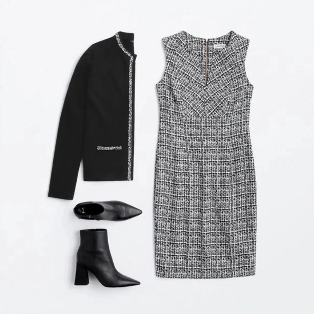 Michael Kors Black & white v-neck, cap sleeve dress. Plus size 0X- see sz chart